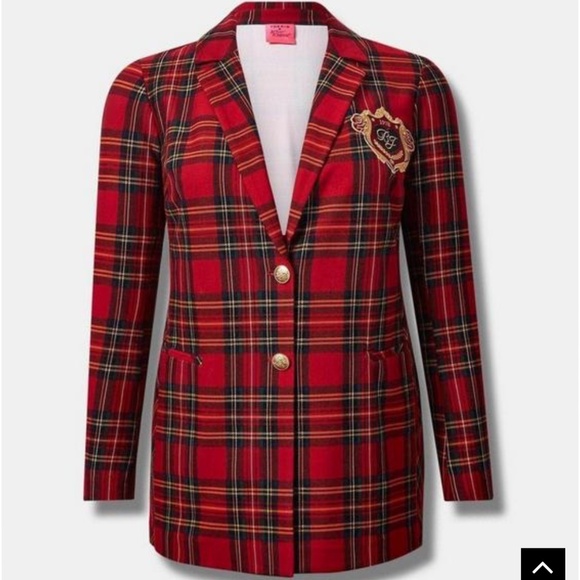 ♥️ CHRISTMAS PLAID BETSY JOHNSON BLAZER ♥️ - Picture 4 of 6